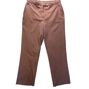 Investments Womens Brown Straight-Leg Pants Size 14R Polyester Rayon Spandex Ble